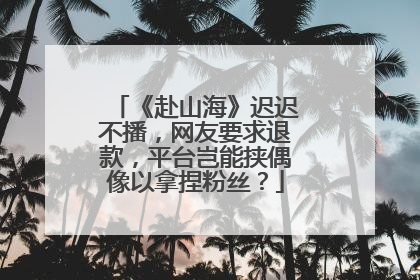 《赴山海》迟迟不播，网友要求退款，平台岂能挟偶像以拿捏粉丝？