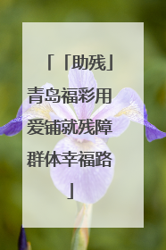「助残」青岛福彩用爱铺就残障群体幸福路