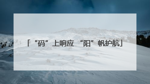 “码”上响应 “阳”帆护航