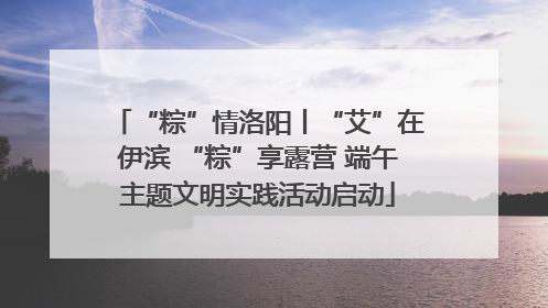“粽”情洛阳丨“艾”在伊滨 “粽”享露营 端午主题文明实践活动启动