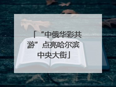 “中俄华彩共游”点亮哈尔滨中央大街