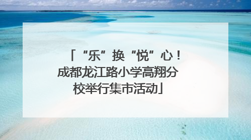 “乐”换“悦”心！成都龙江路小学高翔分校举行集市活动