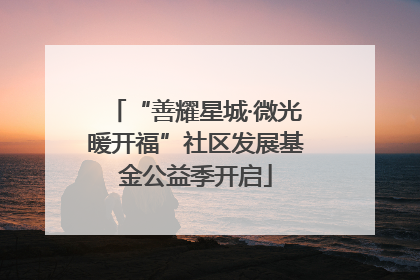 “善耀星城·微光暖开福”社区发展基金公益季开启