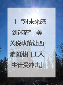 “对未来感到迷茫” 美关税政策让西雅图港口工人生计受冲击