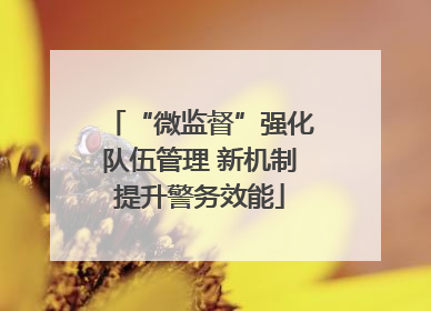 “微监督”强化队伍管理 新机制提升警务效能