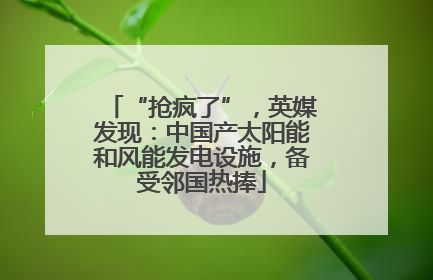 “抢疯了”，英媒发现：中国产太阳能和风能发电设施，备受邻国热捧