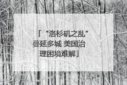 “洛杉矶之乱”蔓延多城 美国治理困境难解