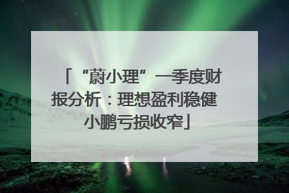 “蔚小理”一季度财报分析：理想盈利稳健 小鹏亏损收窄