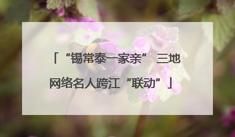 “锡常泰一家亲” 三地网络名人跨江“联动”