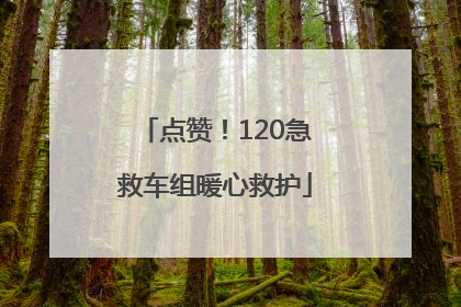 点赞！120急救车组暖心救护