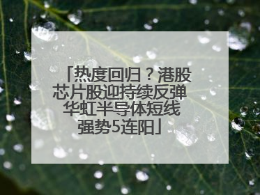 热度回归？港股芯片股迎持续反弹 华虹半导体短线强势5连阳