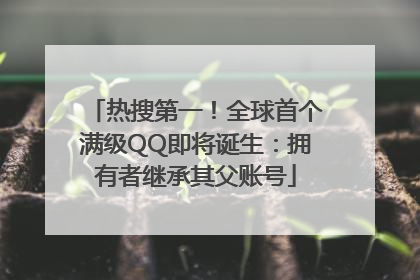 热搜第一！全球首个满级QQ即将诞生：拥有者继承其父账号
