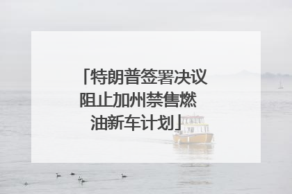特朗普签署决议 阻止加州禁售燃油新车计划