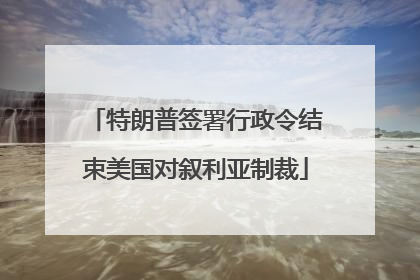 特朗普签署行政令结束美国对叙利亚制裁