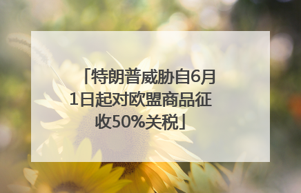 特朗普威胁自6月1日起对欧盟商品征收50%关税