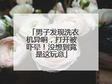 男子发现洗衣机异响，打开被吓晕！没想到竟是这玩意