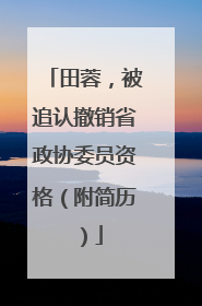 田蓉，被追认撤销省政协委员资格（附简历）