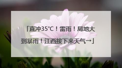 直冲35℃！雷雨！局地大到暴雨！江西接下来天气→