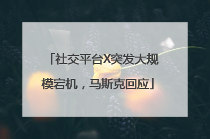 社交平台X突发大规模宕机，马斯克回应