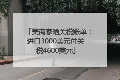 美商家晒关税账单：进口3000美元付关税4600美元