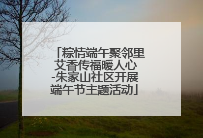 粽情端午聚邻里 艾香传福暖人心-朱家山社区开展端午节主题活动