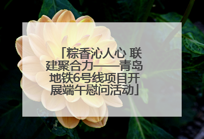 粽香沁人心 联建聚合力——青岛地铁6号线项目开展端午慰问活动