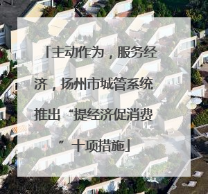 主动作为，服务经济，扬州市城管系统推出“提经济促消费”十项措施