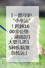 一路守护“小幸运”！跨越1600多公里，湖南2月大婴儿患15种疾病紧急转运