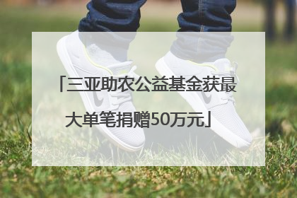 三亚助农公益基金获最大单笔捐赠50万元
