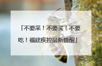 不要采！不要买！不要吃！福建疾控最新提醒