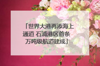世界大港再添海上通道 石浦港区首条万吨级航道建成