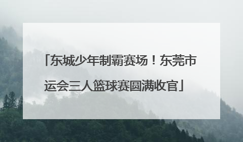 东城少年制霸赛场！东莞市运会三人篮球赛圆满收官