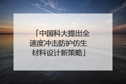 中国科大提出全速度冲击防护仿生材料设计新策略