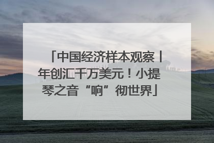 中国经济样本观察丨年创汇千万美元！小提琴之音“响”彻世界