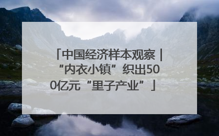 中国经济样本观察｜“内衣小镇”织出500亿元“里子产业”