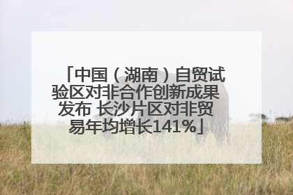 中国（湖南）自贸试验区对非合作创新成果发布 长沙片区对非贸易年均增长141%