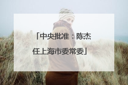 中央批准：陈杰任上海市委常委
