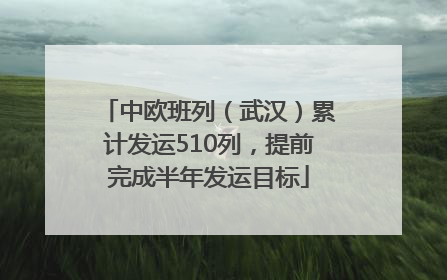 中欧班列（武汉）累计发运510列，提前完成半年发运目标
