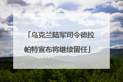 乌克兰陆军司令德拉帕特宣布将继续留任
