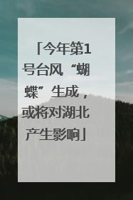 今年第1号台风“蝴蝶”生成，或将对湖北产生影响