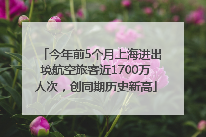 今年前5个月上海进出境航空旅客近1700万人次，创同期历史新高