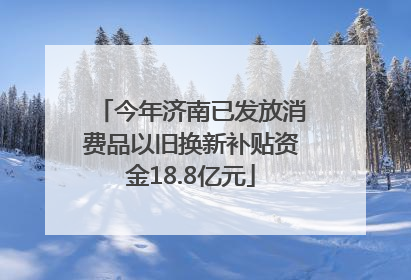 今年济南已发放消费品以旧换新补贴资金18.8亿元