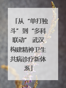 从“单打独斗”到“多科联动” 武汉构建精神卫生共病诊疗新体系
