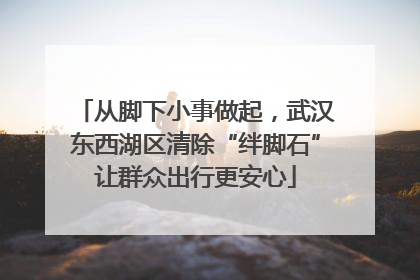 从脚下小事做起，武汉东西湖区清除“绊脚石”让群众出行更安心