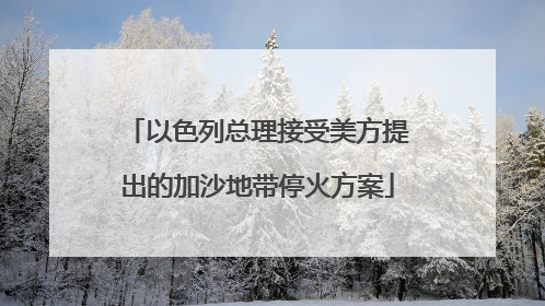 以色列总理接受美方提出的加沙地带停火方案