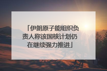 伊朗原子能组织负责人称该国核计划仍在继续强力推进
