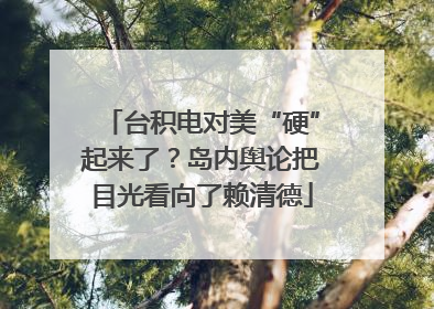 台积电对美“硬”起来了？岛内舆论把目光看向了赖清德