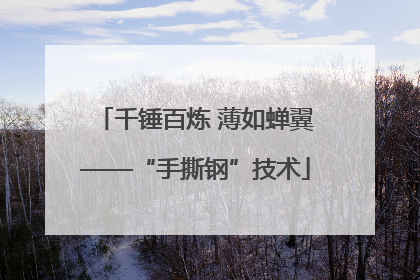 千锤百炼 薄如蝉翼——“手撕钢”技术