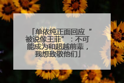 单依纯正面回应“被说像王菲”：不可能成为和超越前辈，我想致敬他们