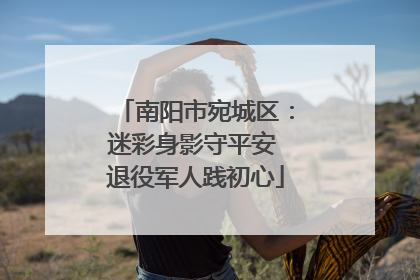 南阳市宛城区：迷彩身影守平安 退役军人践初心